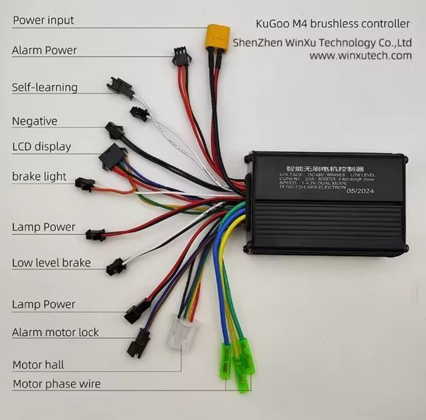 Контроллер 48V 20A 500W с дисплеем TF-100 для электросамоката Kugoo M4 571 фото