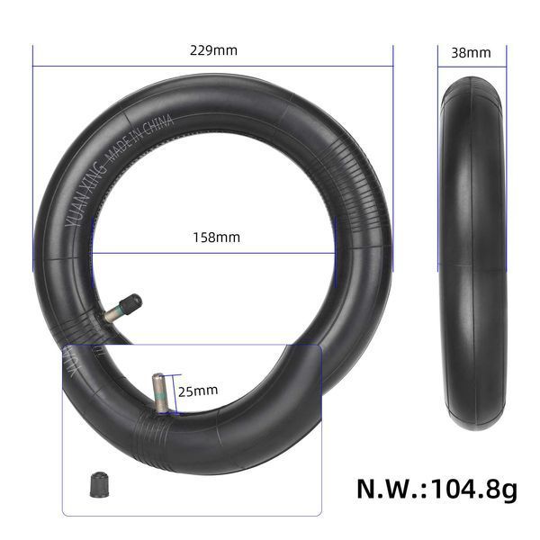 Камера Yuanxing 10&times;2.125 с прямым вентилем для Ninebot F20/F25/F30/F40 и Xiaomi 4 Lite 2nd Gen 1539 фото