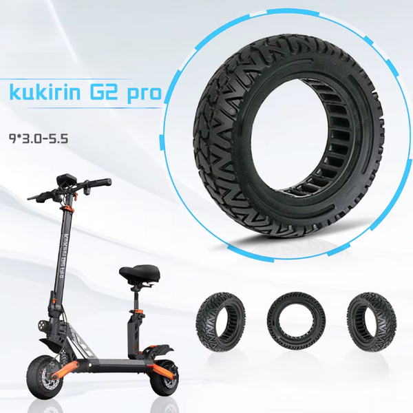 Бескамерная цельнолитая покрышка 9&times;3.0&ndash;5.5 для электросамоката KuKirin G2 Pro 558 фото