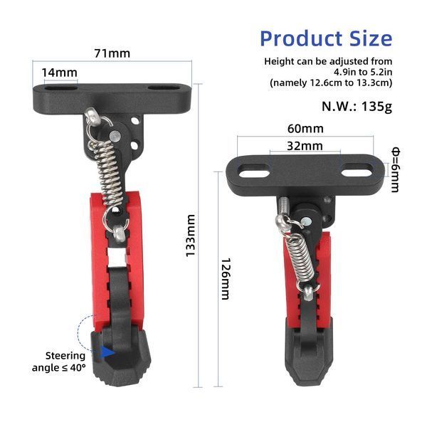 Регулируемая подножка Ulip черно-красная для Xiaomi 4 и Segway Ninebot F20/F30/F40 1089 фото